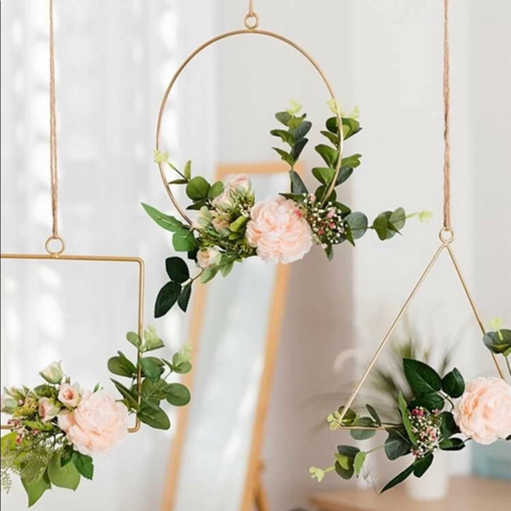 Gold Metal Geo Wall Decor Hanging Rack 3 PIECES